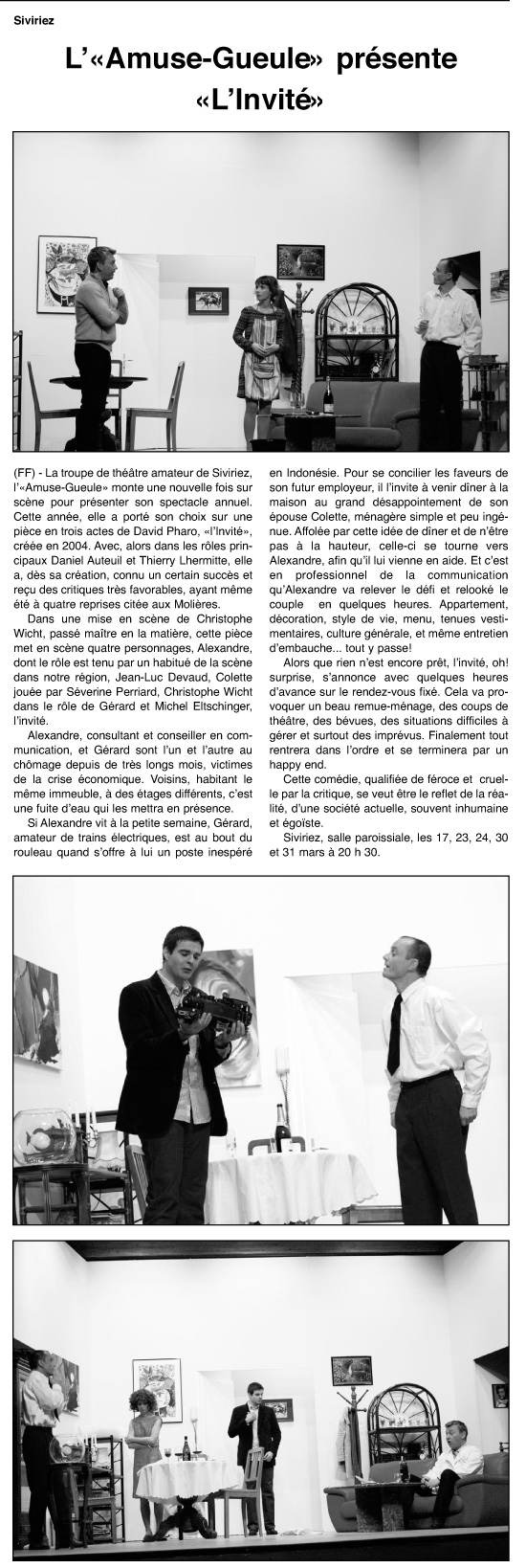 Article paru dans la Feuille Fribourgeoise du 15 mars 2012