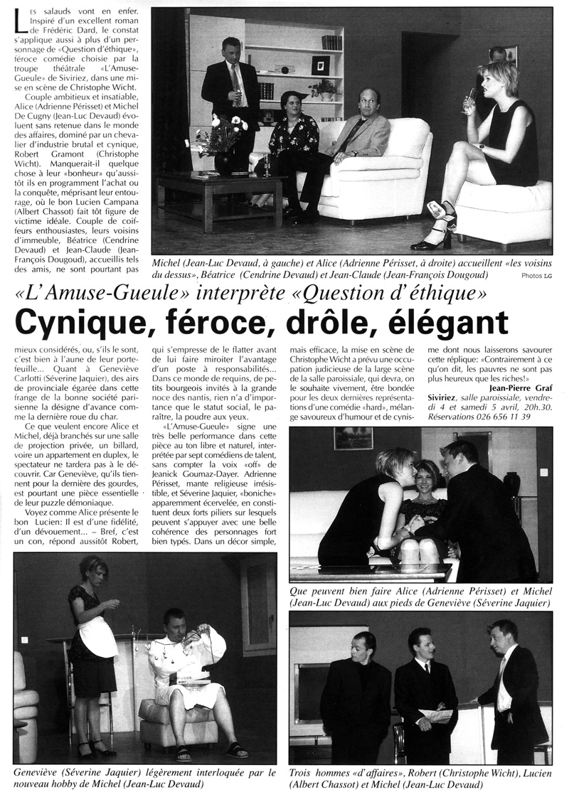 article presse Troupe "l'Amuse-Gueule"